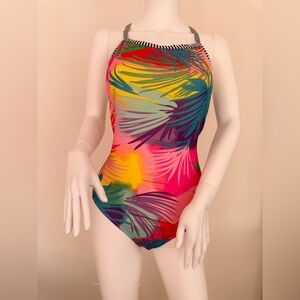 Bright one piece. Reversible.Clean. Gently worn.